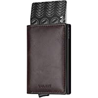 VULKIT Pocket Cartera Tarjetero Hombre Piel con Aluminio Caso RFID Bloqueo Tarjetero Minimalista con 3 Ranuras para…